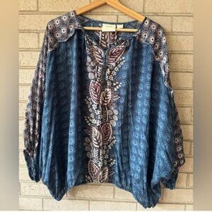 ANTHROPOLOGIE/MAEVE Letizia Floral Ruffle Blouse -XL